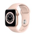 Geek Squad Certified Refurbished Apple Watch SE (GPS) 40mm Gold Aluminum Case with Pink Sand Sport Band - Gold