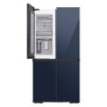 Samsung - BESPOKE 23 cu. ft. 4-Door Flex™ French Door Counter Depth Refrigerator with WiFi and Customizable Panel Colors - Navy Glass