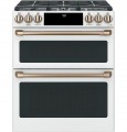 Café - 6.7 Cu. Ft. Slide-In Double Oven Gas True Convection Range with Built-In WiFi, Customizable - Matte White