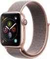 Apple - Geek Squad Certified Refurbished Apple Watch Series 4 (GPS) 40mm Gold Aluminum Case with Pink Sand Sport Loop - Gold Aluminum