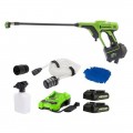 Greenworks - 24-Volt Electric Pressure Washer up to 600 PSI at 0.8 GPM (2 x 2.0Ah Batteries and 1 x Charger) - Green