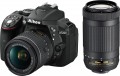 Nikon - D5300 DSLR Camera with AF-P VR DX 18-55mm and AP-P DX 70-300mm Lenses - Black