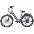 GOTRAX CTI3 Step Thru Electric Bike w/ 45mi Max Operating Range and 20mph Max Speed - GRAY