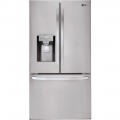 LG - 22.1 Cu. Ft. French Door Counter-Depth Refrigerator - Stainless steel