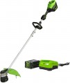 Greenworks - 80 Volt 16-Inch Cutting Diameter Brushless Straight Shaft Grass Trimmer (1 x 2.0Ah Battery and 1 x Charger) - Green