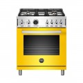 Bertazzoni - 4.6 Cu. Ft. Self-Cleaning Freestanding Dual Fuel Convection Range - Yellow