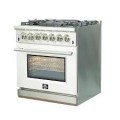 Forno Appliances - Capriasca 4.32 Cu. Ft. Freestanding Dual Fuel Electric Range with Convection Oven - White Door