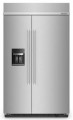 KitchenAid - 29.4 Cu. Ft. Side-by-Side Built-In Refrigerator with Ice and Water Dispenser - Stainless Steel-- 6512880