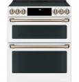 Café - 6.7 Cu. Ft. Slide-In Double Oven Electric True Convection Range with Built-In Wi-Fi, Customizable - Matte White