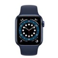 Geek Squad Certified Refurbished Apple Watch Series 6 (GPS + Cellular) 40mm Blue Aluminum Case with Deep Navy Sport Band - Blue