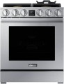 Dacor - Transitional 6.3 Cu. Ft. Freestanding Dual Fuel Four-Part Pure Convection Pro-Range with Self Clean and Air Sous Vide - Silver Stainless Steel
