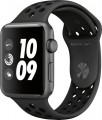 Apple - Geek Squad Certified Refurbished Apple Watch Nike+ Series 3 (GPS) 42mm Space Gray Aluminum Case with Nike Sport Band - Space Gray Aluminum