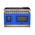 Forno Appliances - Capriasca 6.58 Cu. Ft. Freestanding Dual Fuel Electric Range with Convection Ovens - Blue Door - Blue