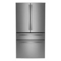 GE Profile - 23.2 Cu. Ft. 4-Door French Door Counter-Depth Smart Refrigerator with Dual-Dispense AutoFill Pitcher - Stainless Steel