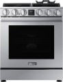 Dacor - Transitional 6.0 Cu. Ft. Slide-In Gas Four-Part Pure Convection Range with Self-Cleaning and SimmerSear Burners - Silver Stainless Steel