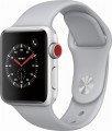 Apple - Apple Watch Series 3 (GPS + Cellular), 38mm Silver Aluminum Case with Fog Sport Band - Silver Aluminum