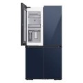 Samsung - BESPOKE 29 cu. ft. 4-Door Flex™ French Door Refrigerator with WiFi and Customizable Panel Colors - Navy Glass