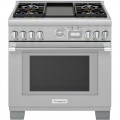 Thermador - ProGrand 5.7 Cu. Ft. Freestanding Dual Fuel LP Convection Range with Self-Cleaning - Stainless Steel