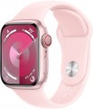 Apple Watch Series 9 (GPS + Cellular) 41mm Pink Aluminum Case with Light Pink Sport Band - S/M - Pink