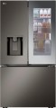 LG - 25.5 Cu. Ft. French Door-in-Door Counter-Depth Smart Refrigerator with Mirror InstaView - Black Stainless Steel
