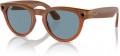 Ray-Ban Meta - Headliner (Standard) Smart Bluetooth Audio Glasses - Shiny Caramel Transparent, Teal Blue