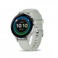 Garmin - Venu 3S GPS Smartwatch 41 mm Fiber-reinforced polymer - Stainless Steel and Sage Gray