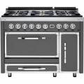 Viking - Tuscany 6.2 Cu. Ft. Freestanding Double Oven Dual Fuel True Convection Range - Damascus Gray