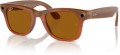 Ray-Ban Meta - Wayfarer (Large) Smart Bluetooth Audio Glasses - Shiny Caramel Transparent, Polarized Brown