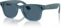 Ray-Ban Meta - Wayfarer (Standard) Smart Bluetooth Audio Glasses - Matte Jeans Transparent, Polarized Dusty Blue