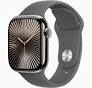 Apple Watch Series 10 (GPS+Cellular) 46mm Titanium Case with Stone Grey Sport Band - S/M - Natural (Verizon)