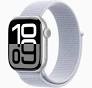 Apple Watch Series 10 (GPS+Cellular) 42mm Aluminum Case with Blue Cloud Sport Loop - Silver (unlocked)