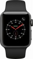 Apple - Apple Watch Series 3 (GPS + Cellular), 38mm Space Gray Aluminum Case with Black Sport Band - Space Gray Aluminum