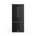 Gordon Ramsay Series by Thor Kitchen 17.5 Cu. Ft. Counter Depth Refrigerator with Bronze Hardware - Black