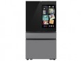 Samsung - Bespoke 23 cu. ft. Counter Depth 4-Door French Door Refrigerator with AI Home & AI Vision Inside™ - Charcoal Glass / Stainless Steel-- 6615218