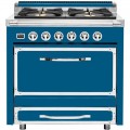 Viking - Tuscany 3.8 Cu. Ft. Freestanding Dual Fuel True Convection Range - Alluvial Blue