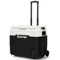 Costway - 42 QT Portable Car Refrigerator Dual-Zone Car Cooler - White-6594502