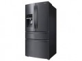 Samsung - 25 cu. ft. Large Capacity 4-Door French Door Refrigerator with External Water & Ice Dispenser - Fingerprint Resistant Black Stainless Steel