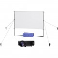 Mr. Drive In - Complete Outdoor Home Theater Wireless Smart LCD Projector - Black