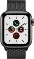 Apple - Geek Squad Certified Refurbished Apple Watch Series 5 (GPS + Cellular) 40mm Aluminum Case with Black Sport Band - Space Gray Aluminum