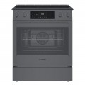 Bosch - 800 Series 4.6 Cu. Ft. Slide-In Electric Convection Range with Self-Cleaning - Black Stainless Steel