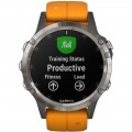 Garmin - Fēnix 5 Plus Sapphire Smart Watch - Fiber-Reinforced Polymer - Solar Flare Orange