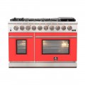 Forno Appliances - Capriasca 6.58 Cu. Ft. Freestanding Gas Range with Convection Ovens - Red Door - Red