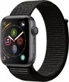 Apple - Geek Squad Certified Refurbished Apple Watch Series 4 (GPS) 44mm Space Gray Aluminum Case with Black Sport Loop - Space Gray Aluminum