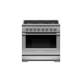 Fisher & Paykel - Professional 36 inch 6 Burner Gas Range - Stainless Steel