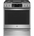 GE Profile - 5.7 Cu. Ft. Slide-In Dual Fuel True Convection Range with No Preheat Air Fry and Wi-Fi - Stainless Steel