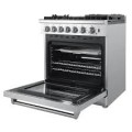 Forno Appliances - Lazio Alta Qualita 4.62 Cu. Ft. Freestanding Dual Fuel Range with Convection Oven - Stainless Steel