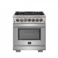 Forno Appliances - Capriasca Alta Qualita 4.32 Cu. Ft. Freestanding Dual Fuel Range with Convection Oven - Silver