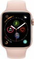 Apple - Geek Squad Certified Refurbished Apple Watch Series 4 (GPS + Cellular) 44mm Gold Aluminum Case with Pink Sand Sport Band - Gold Aluminum