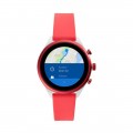 Fossil - Sport Smartwatch 41mm Aluminum - Silver with Red Silicone Band