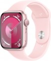 Apple Watch Series 9 (GPS) 41mm Pink Aluminum Case with Light Pink Sport Band - M/L - Pink